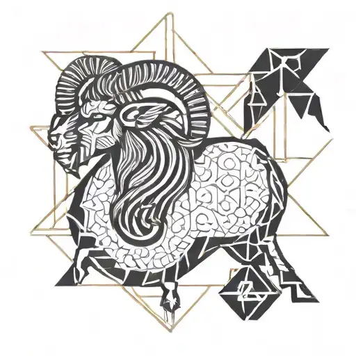 Aries and Capricorn symbol merged together tattoo design idea