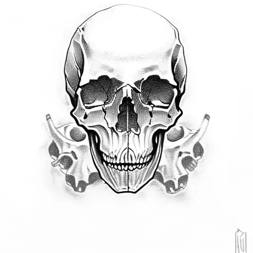 skulls, motorcycle engine, lucky tattoo design idea