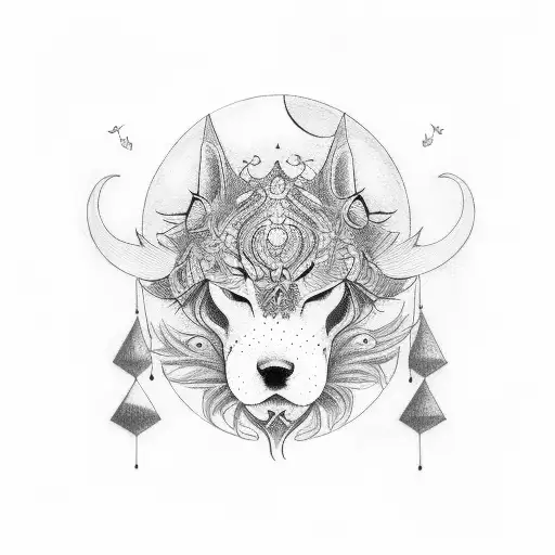 luna and lucky tattoo design idea