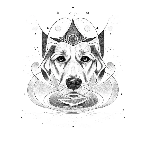 cursive lettering with swirls and lines that says bailey and a golden retriever paw print next to it tattoo design idea