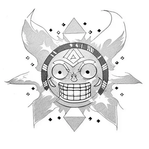 god sun nika, luffy one piece tattoo design idea