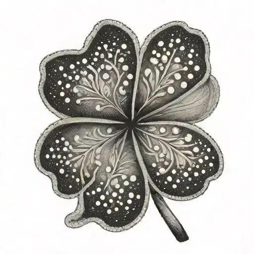 five leaf clover tattoo design idea