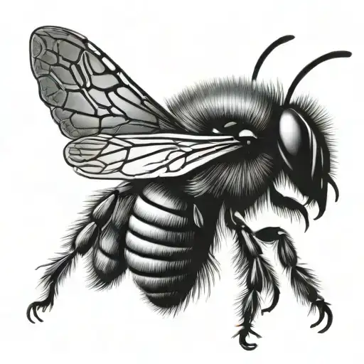 realistic bee tattoo design idea