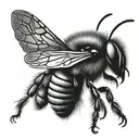 realistic bee tattoo design idea