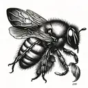 realistic bee tattoo design idea