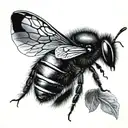 realistic bee tattoo design idea