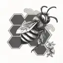cute bee saving the world tattoo design idea