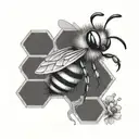cute bee saving the world tattoo design idea