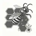 cute bee saving the world tattoo design idea