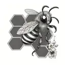 cute bee saving the world tattoo design idea