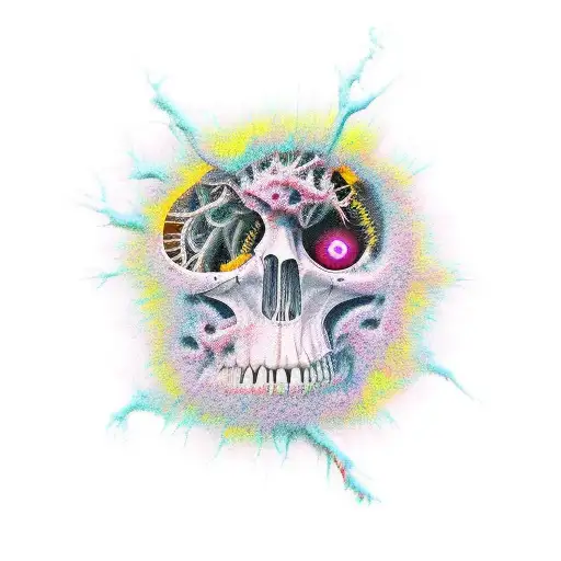 broken neuron tattoo design idea