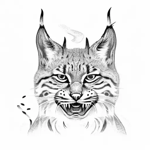 bobcat eating snake tattoo design idea