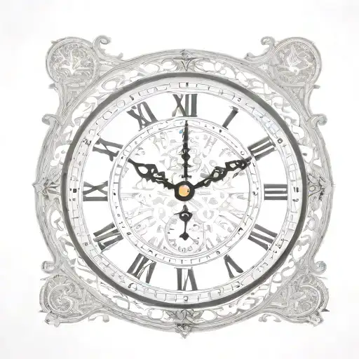 Clock with Arabic numerals, and the time on them is 12 hours 1 minute tattoo design idea