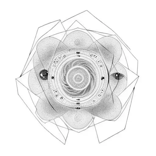 black hole and time and travelling tattoo design idea