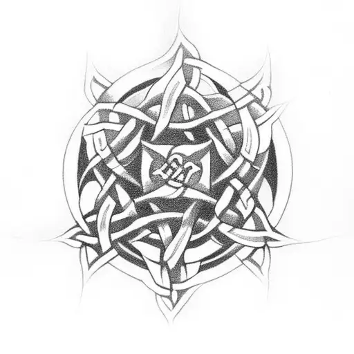 Celtic cross with roses tattoo design idea