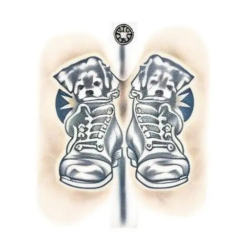 Traditional Boots And Dog Tags" Tattoo Idea BlackInk AI
