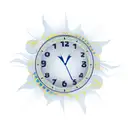 clock 11:48 am with sun tattoo design idea