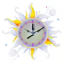 clock 11:48 am with sun tattoo design idea
