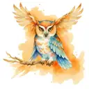 Owl spread wings tattoo design idea