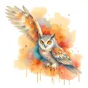 Owl spread wings tattoo design idea