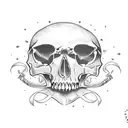 captain marine skull tattoo design idea