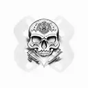 captain marine skull tattoo design idea