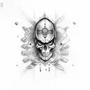 captain marine skull tattoo design idea