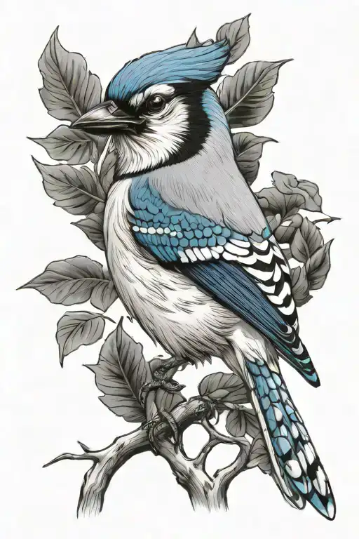 bluejay with date 02/01/71 tattoo design idea