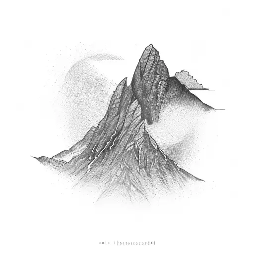 Buachaille Etive Mor with headphones tattoo design idea