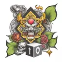 1of1 highlighted tattoo design idea