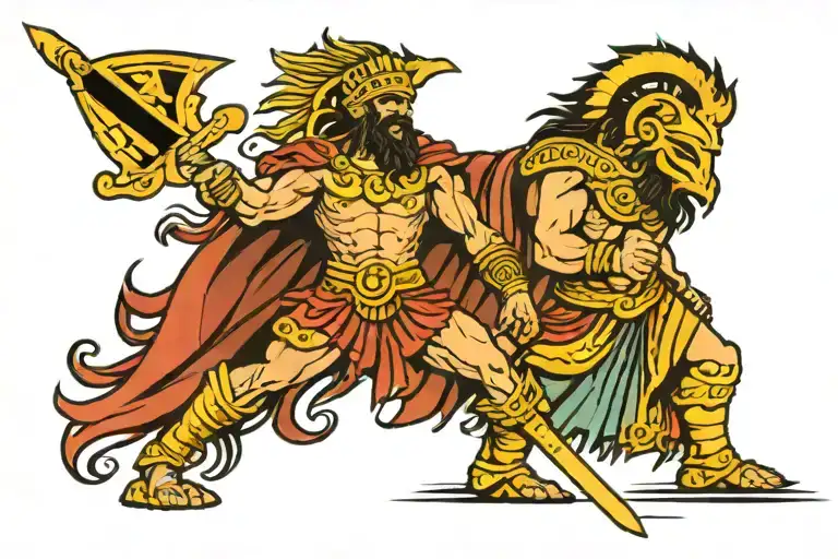 Greece god of warriors tattoo design idea