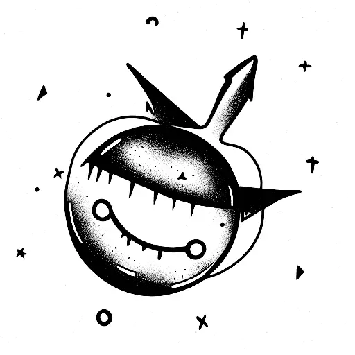  happy alien tattoo design idea