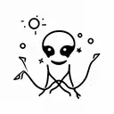  happy alien tattoo design idea