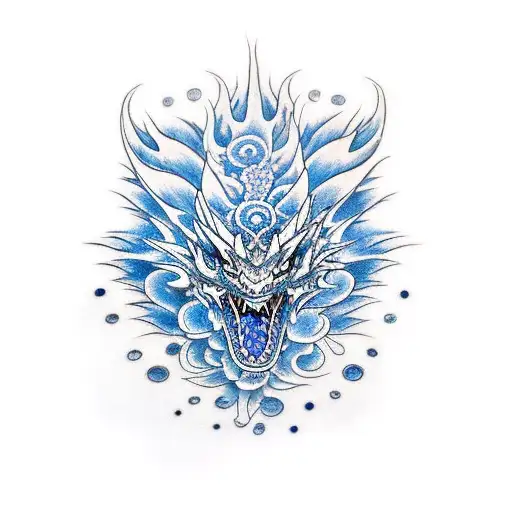 all blue dragon tattoo tattoo design idea