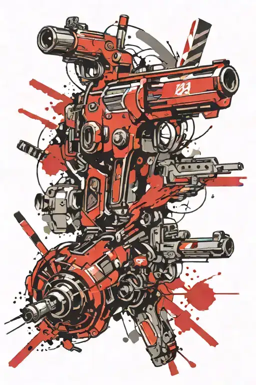 Borderlands theme sleeve tattoo design idea