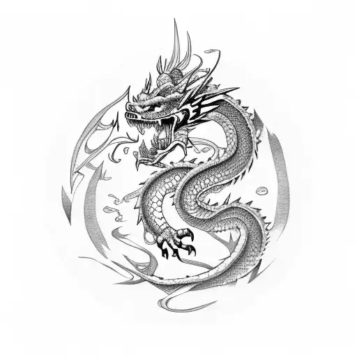 dragon chino tattoo design idea