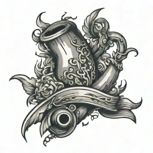 pipe and wool  tattoo design idea