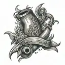 pipe and wool  tattoo design idea