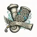 pipe and wool  tattoo design idea