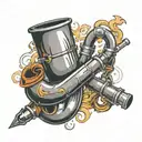 pipe and wool  tattoo design idea