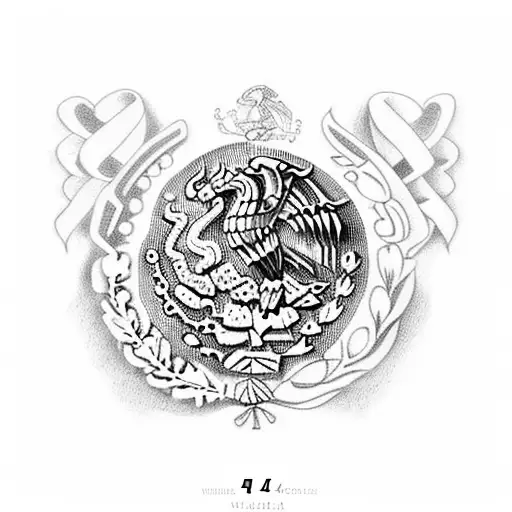 numbers 444 with Mexico flag in them tattoo design idea