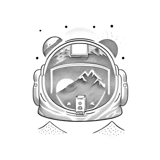 astronaut + snowboard tattoo design idea
