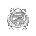 astronaut + snowboard tattoo design idea