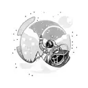 astronaut + snowboard tattoo design idea