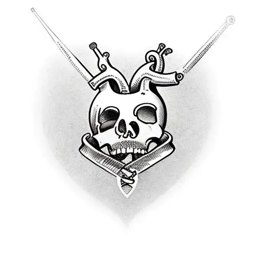 anatomical heart, dagger chains tattoo design idea