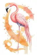 tactical flamingo with beard  tattoo design idea