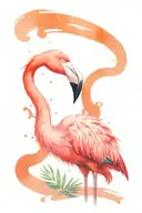 tactical flamingo with beard  tattoo design idea