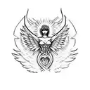 angels fighting demons for my soul tattoo design idea