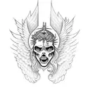 angels fighting demons for my soul tattoo design idea