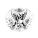 angels fighting demons for my soul tattoo design idea